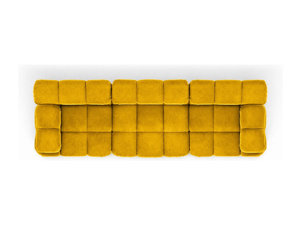 Bank, 3-zits modulair, veloursstof Salvador, geel, Selia