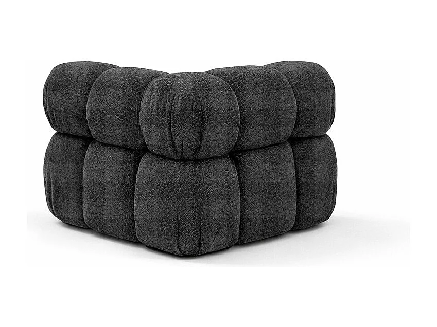 Hoekmodule modern voor modulair systeem, stof Abriamo, Grafiet, Selia