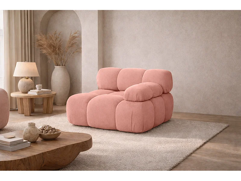 Modulo laterale per sistema modulare, tessuto Salvador, Rosa, Destra, Selia