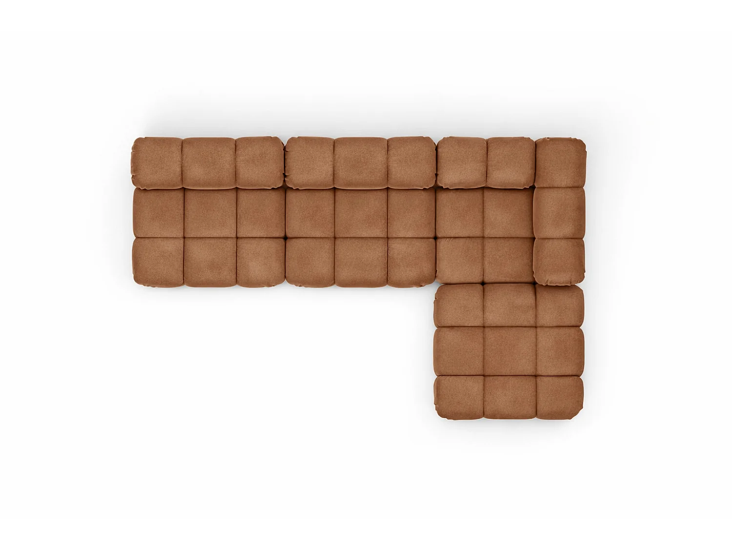 Hoekbank modulair L-vorm, veloursstof Salvador, donkerbeige, rechts, Selia