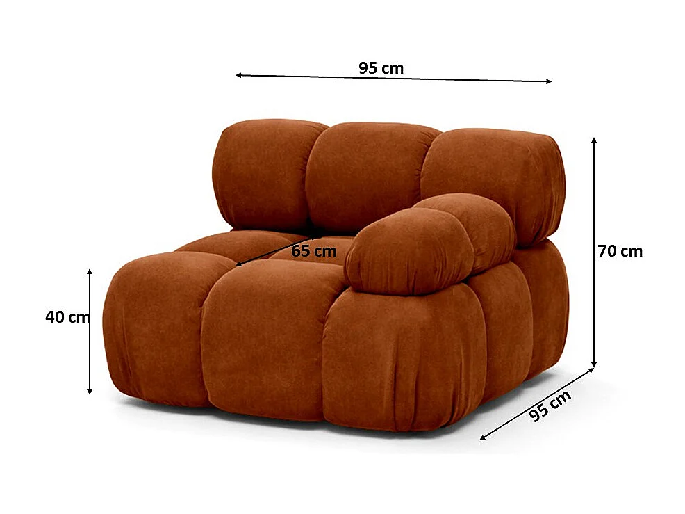 Module zijkant voor een modulair systeem, stof Salvador, Bruin, Rechts, Selia