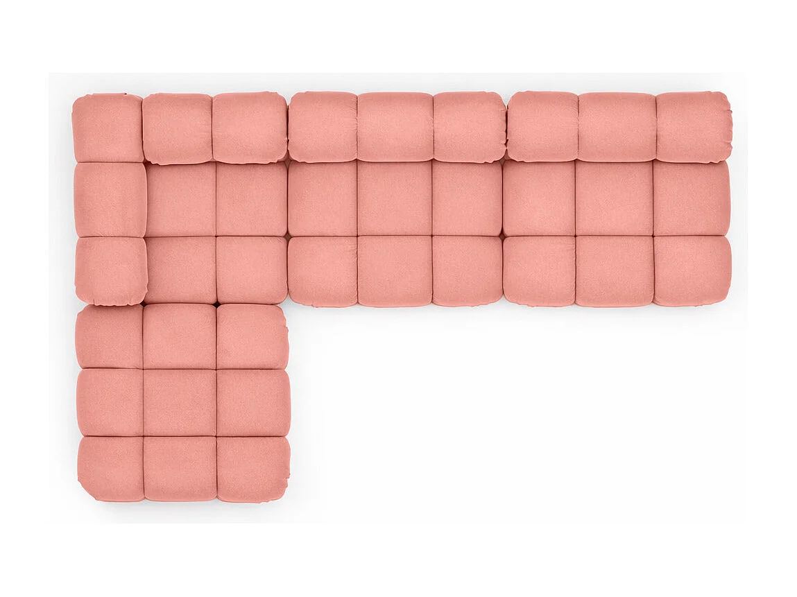 Ecksofa Modulare L-Form, Veloursstoff Salvador, Rosa, Links, Selia