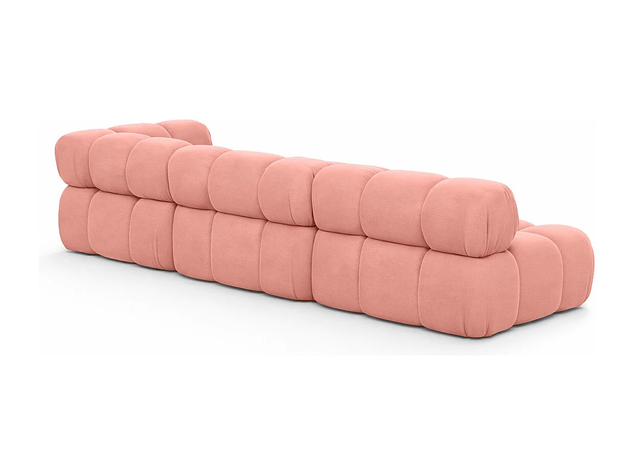 Ecksofa Modulare L-Form, Veloursstoff Salvador, Rosa, Links, Selia