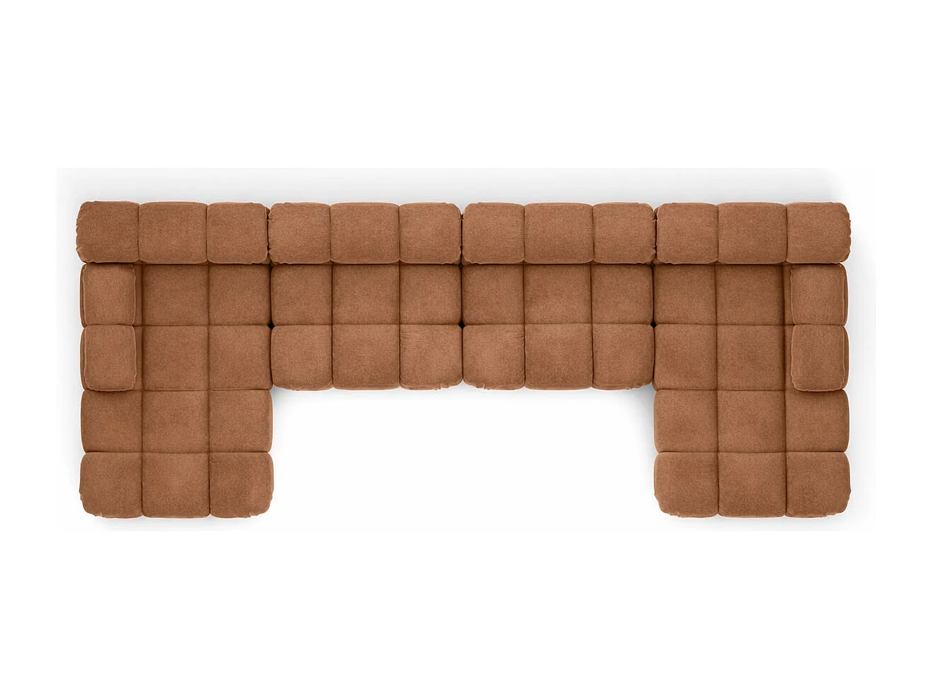 Narożnik modułowy w kształcie U XL, tkanina welur Salvador, Ciemnobeżowy, Selia U XL