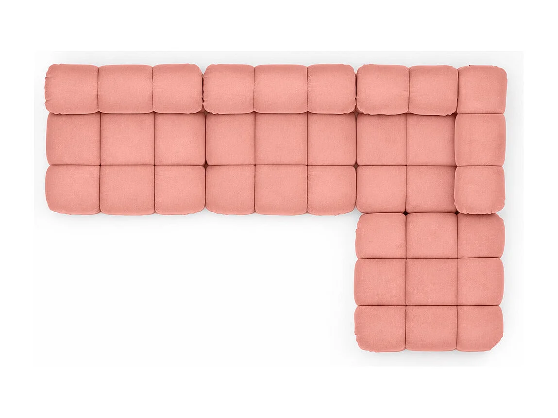 Ecksofa Modulare L-Form, Veloursstoff Salvador, Rosa, Rechts, Selia