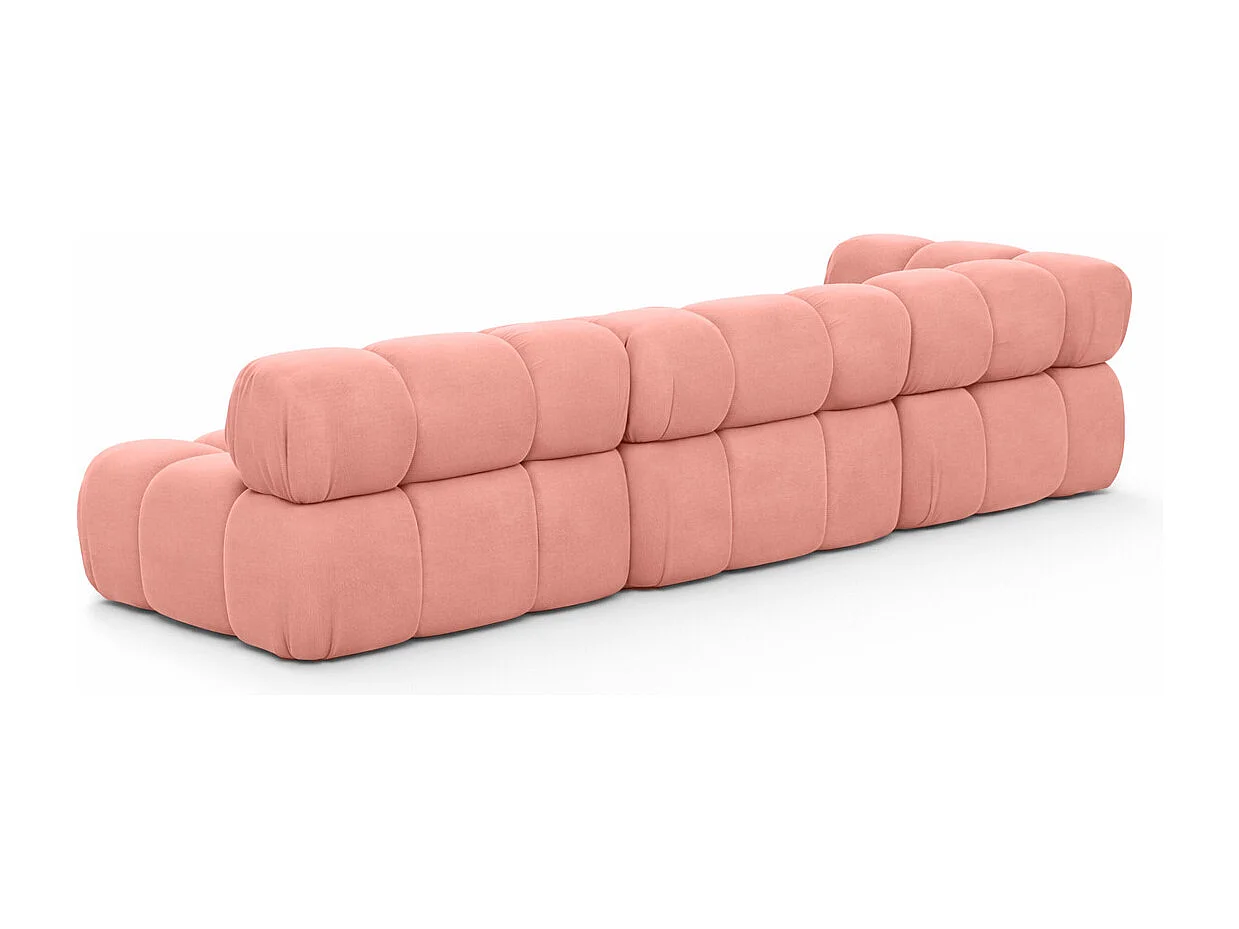 Ecksofa Modulare L-Form, Veloursstoff Salvador, Rosa, Rechts, Selia