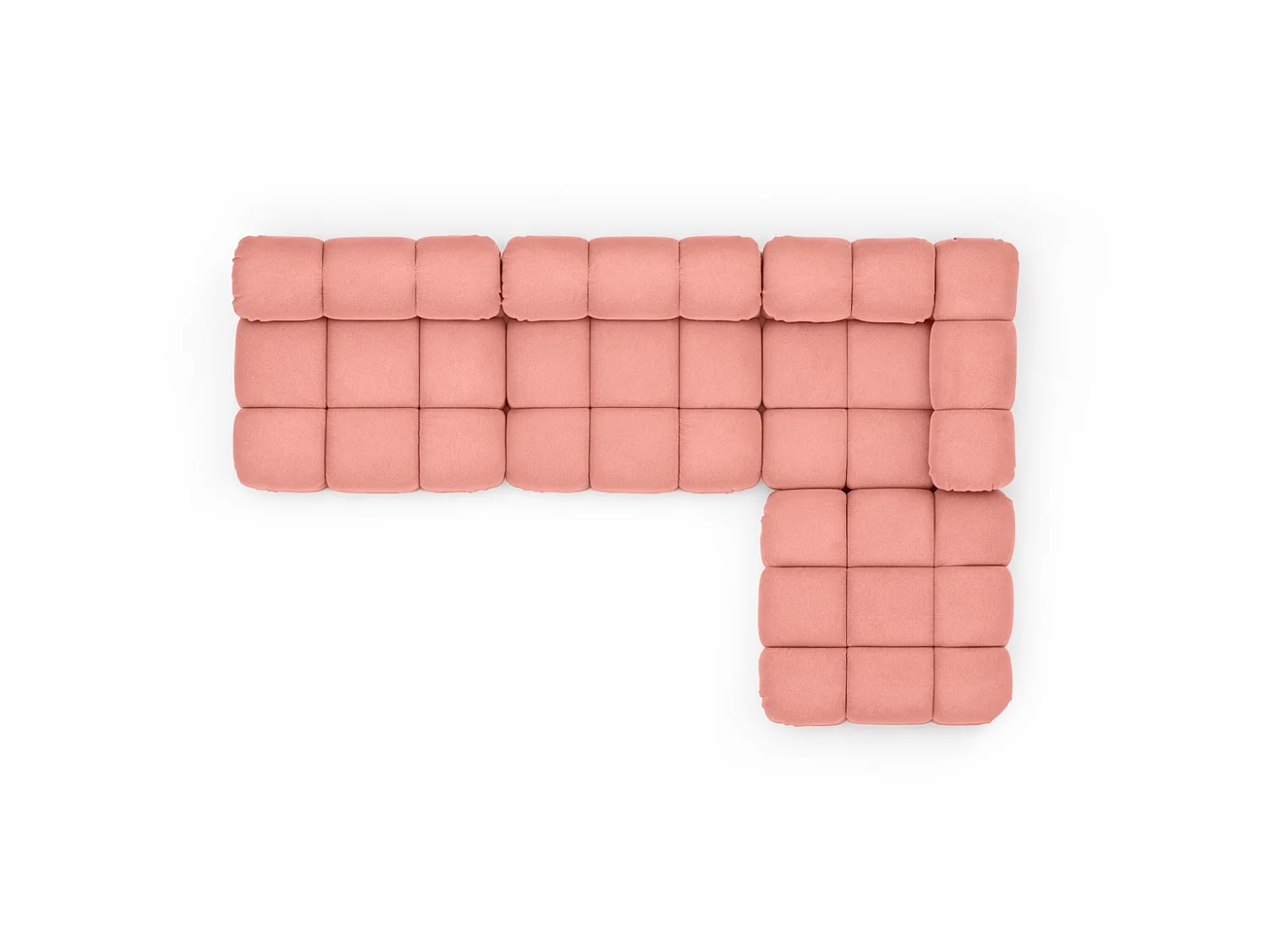 Canapé d’angle modulaire en L, tissu velours Salvador, Rose, Droite, Selia