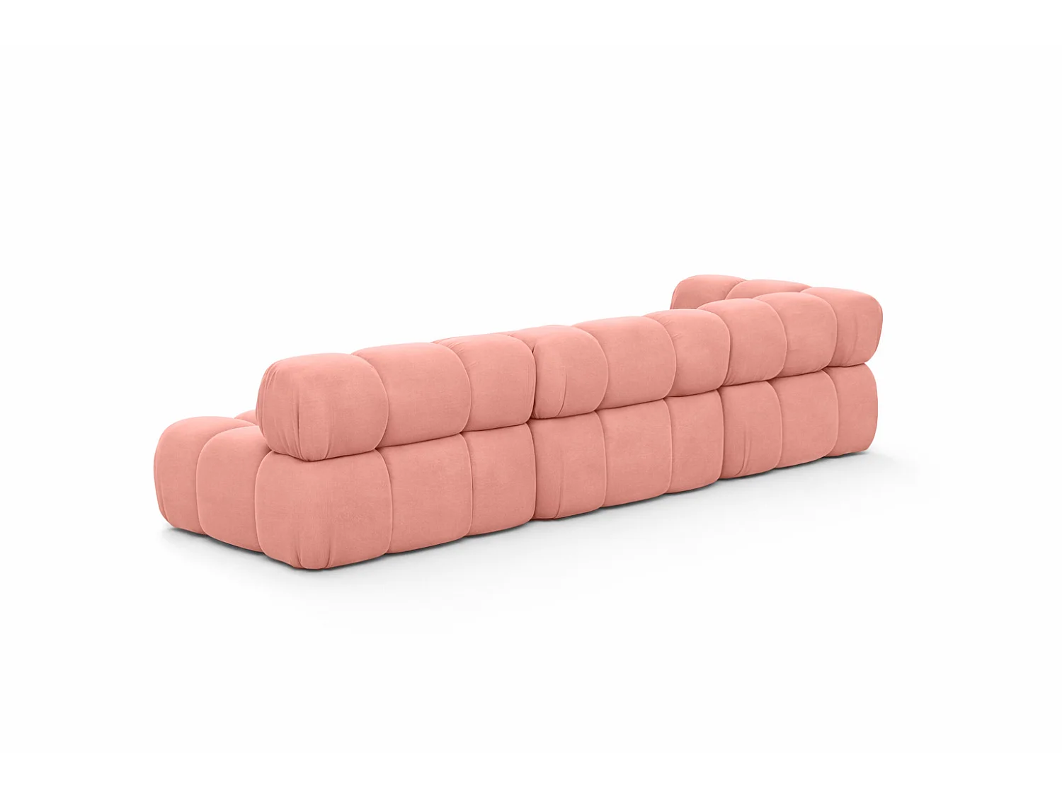 Canapé d’angle modulaire en L, tissu velours Salvador, Rose, Droite, Selia