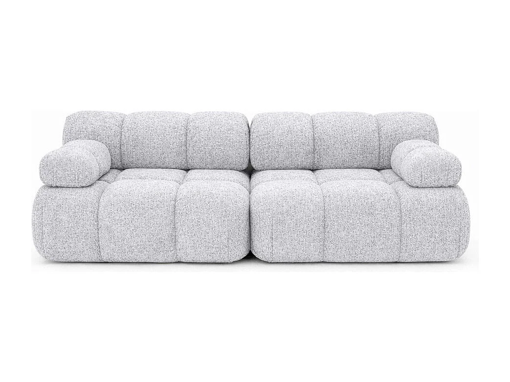 Couch, 2-Sitzer Sofa modular, Bouclé-Stoff Abriamo, Hellgrau, Selia