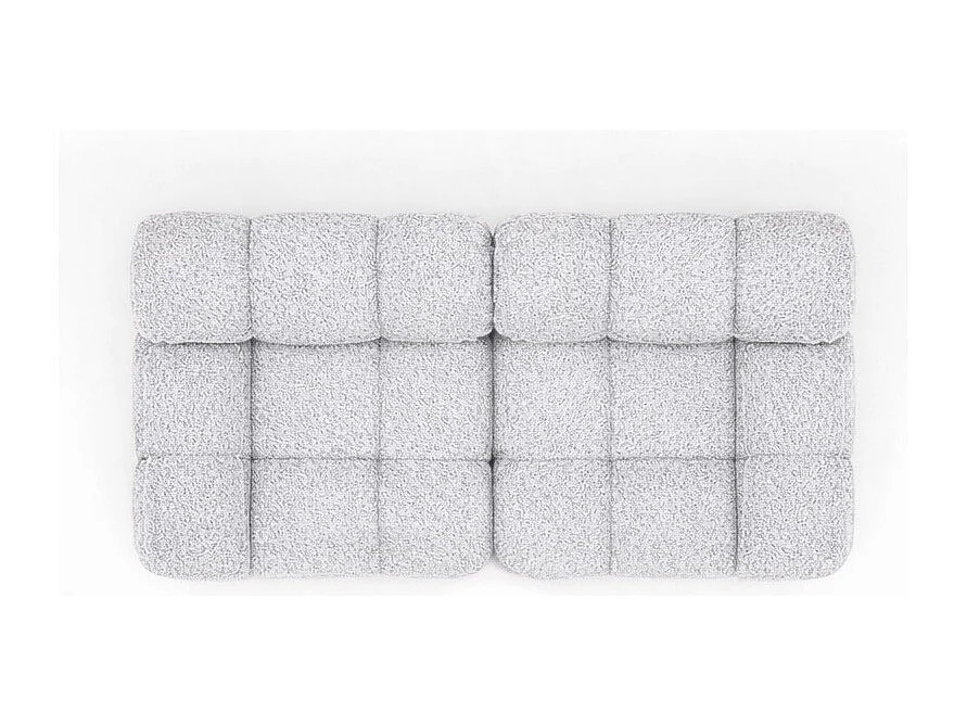 Couch, 2-Sitzer Sofa modular, Bouclé-Stoff Abriamo, Hellgrau, Selia