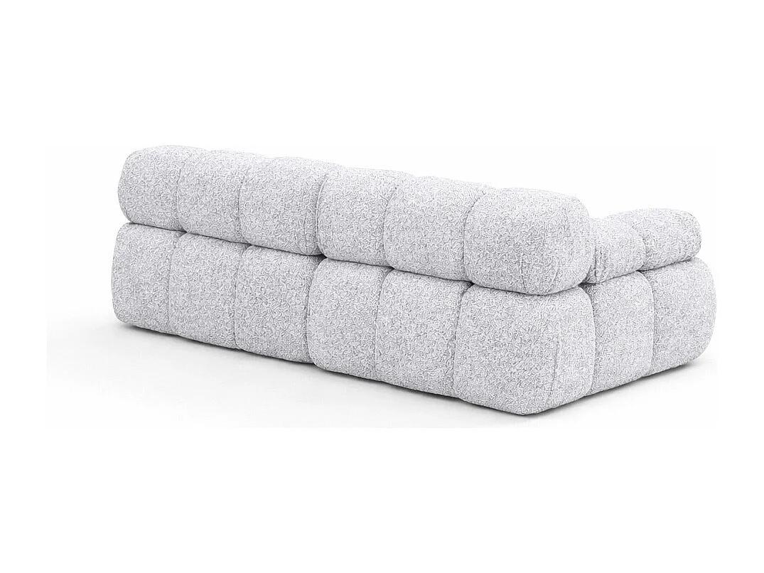 Couch, 2-Sitzer Sofa modular, Bouclé-Stoff Abriamo, Hellgrau, Selia
