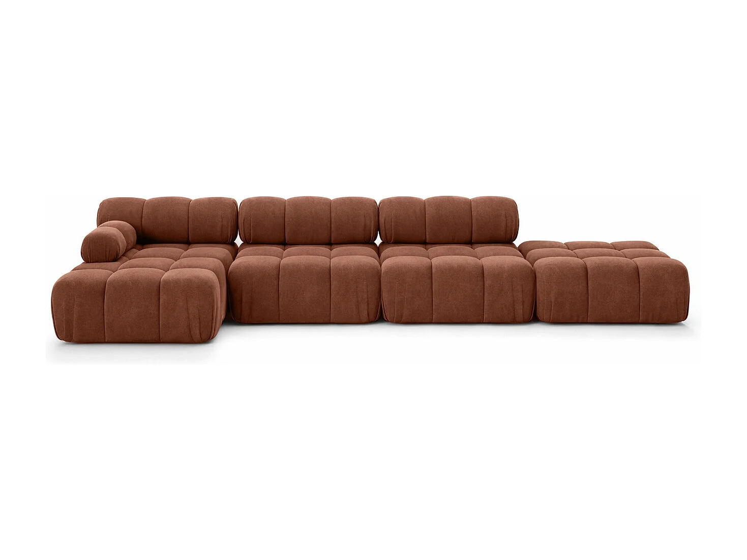 Narożnik modułowy w kształcie L, tkanina welur Salvador, Ciemnobrązowy, Lewy, Selia L XL