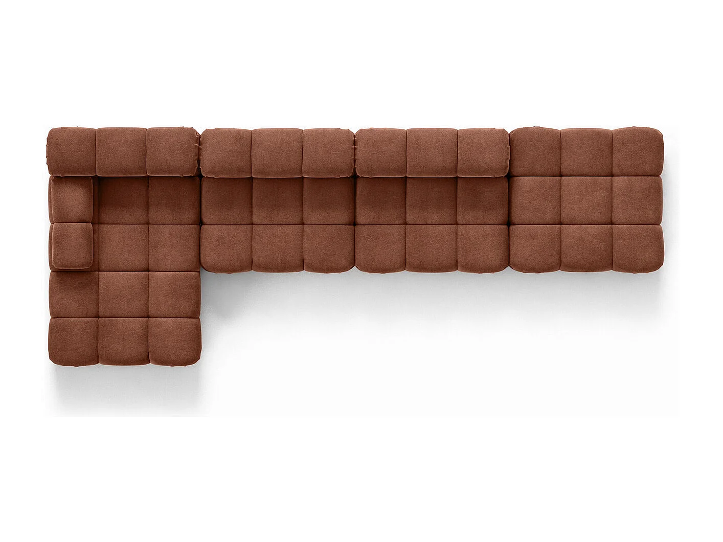 Narożnik modułowy w kształcie L, tkanina welur Salvador, Ciemnobrązowy, Lewy, Selia L XL