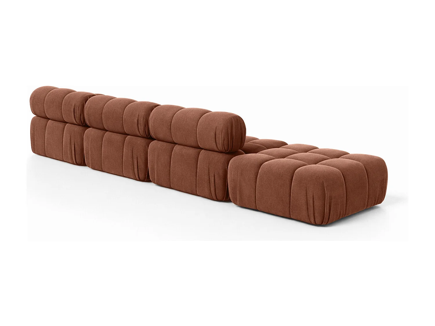 Narożnik modułowy w kształcie L, tkanina welur Salvador, Ciemnobrązowy, Lewy, Selia L XL