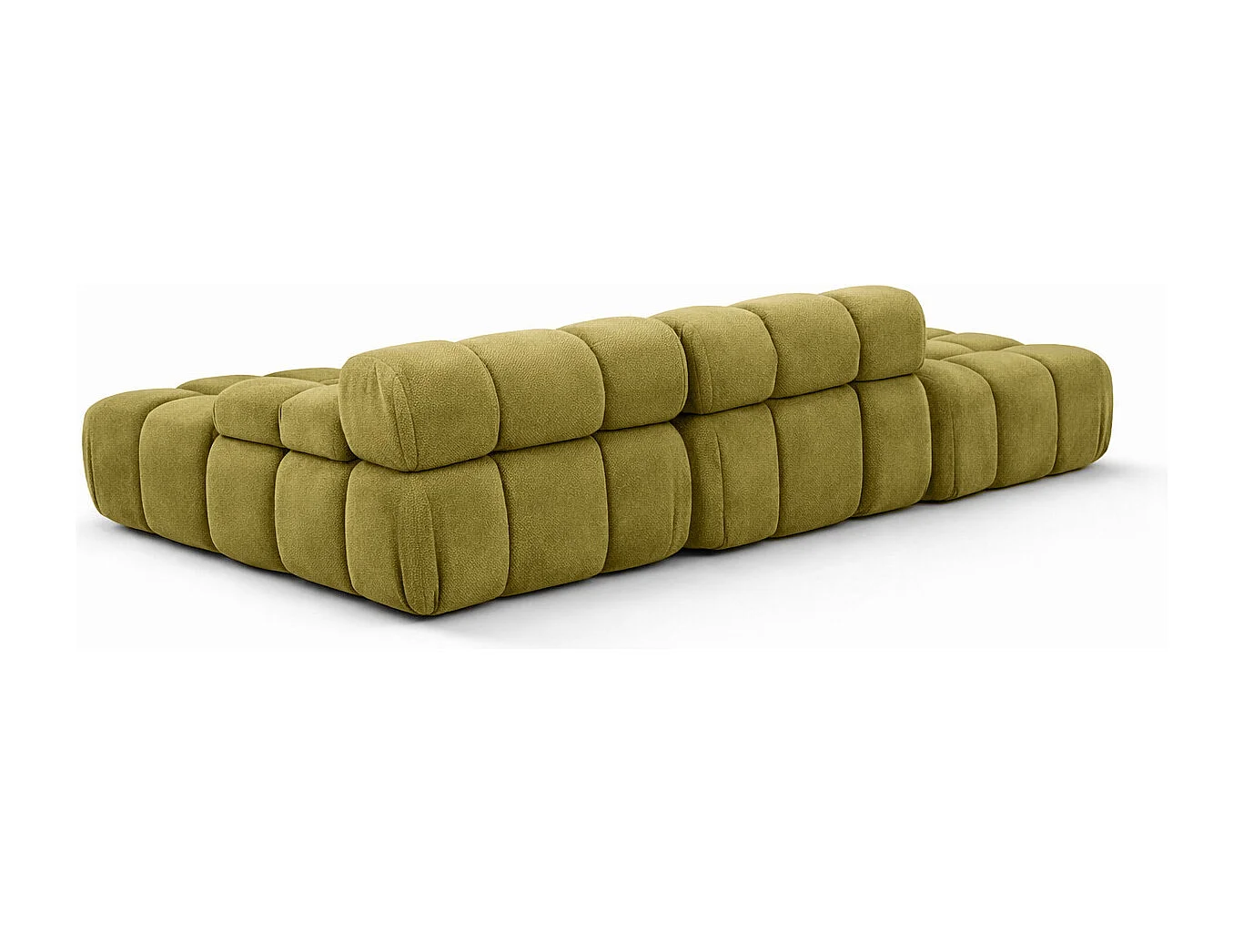 Ecksofa modular mit Hocker, Sofa L-Form, Veloursstoff Salvador, Olive, Links, Selia