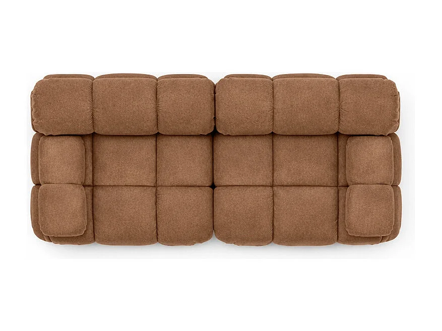 Bank, 2-zits modulair, veloursstof Salvador, donkerbeige, Selia