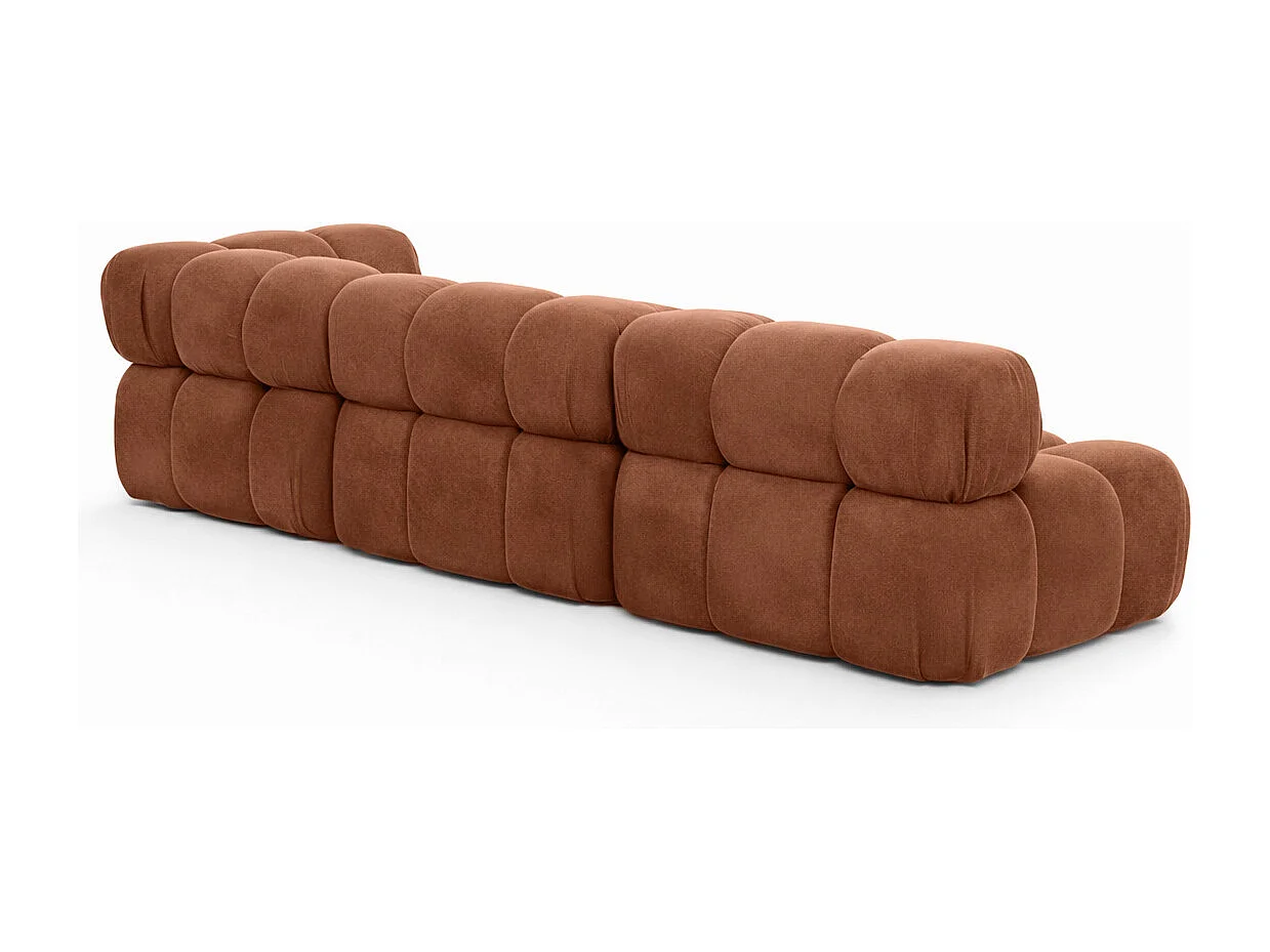 Hoekbank modulair L-vorm, veloursstof Salvador, donkerbruin, links, Selia