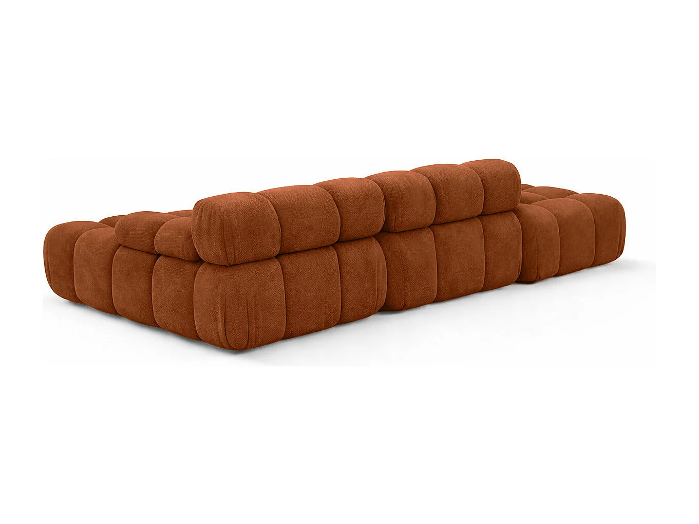 Ecksofa modular mit Hocker, Sofa L-Form, Veloursstoff Salvador, Braun, Links, Selia