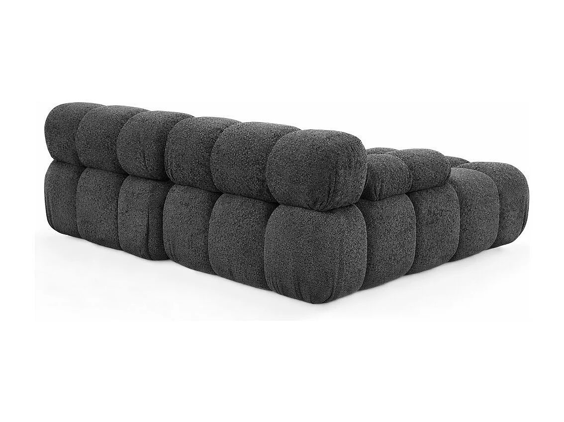 Ecksofa L-form Mini modular, Bouclé-Stoff Abriamo, Graphit, Rechts, Selia