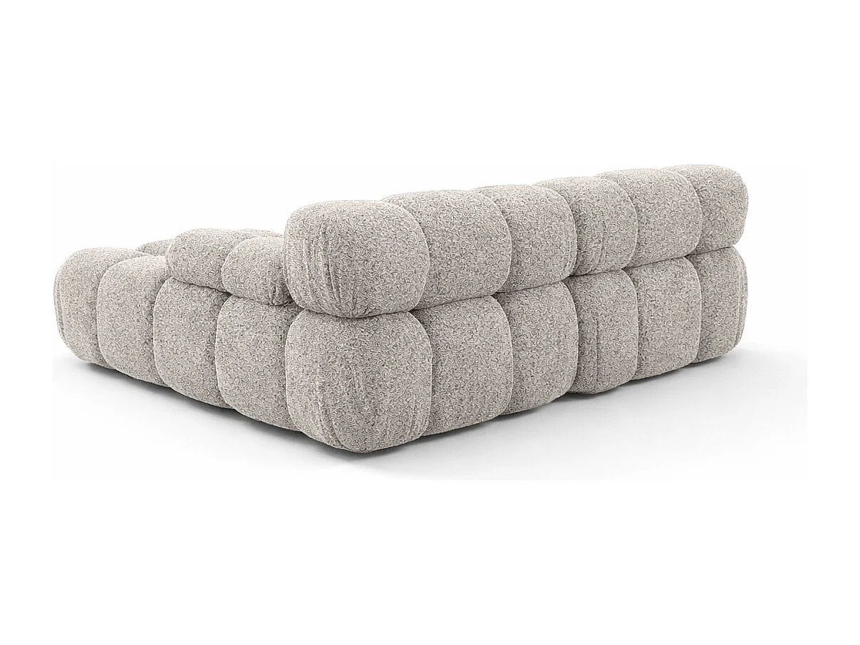Canapé d’angle L mini modulaire, tissu bouclé Abriamo, Beige, Gauche, Selia