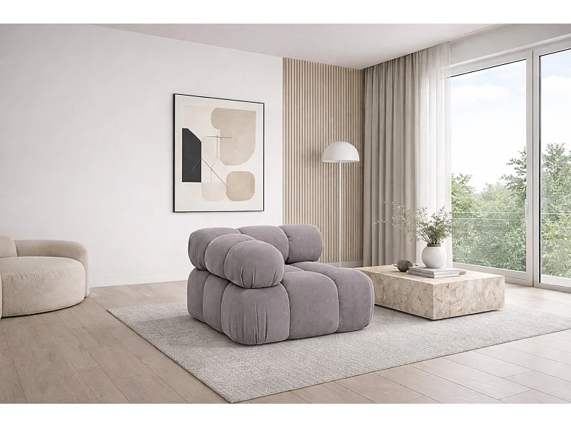 Eckmodul modern für modulares System, Stoff Salvador, Grau, Selia