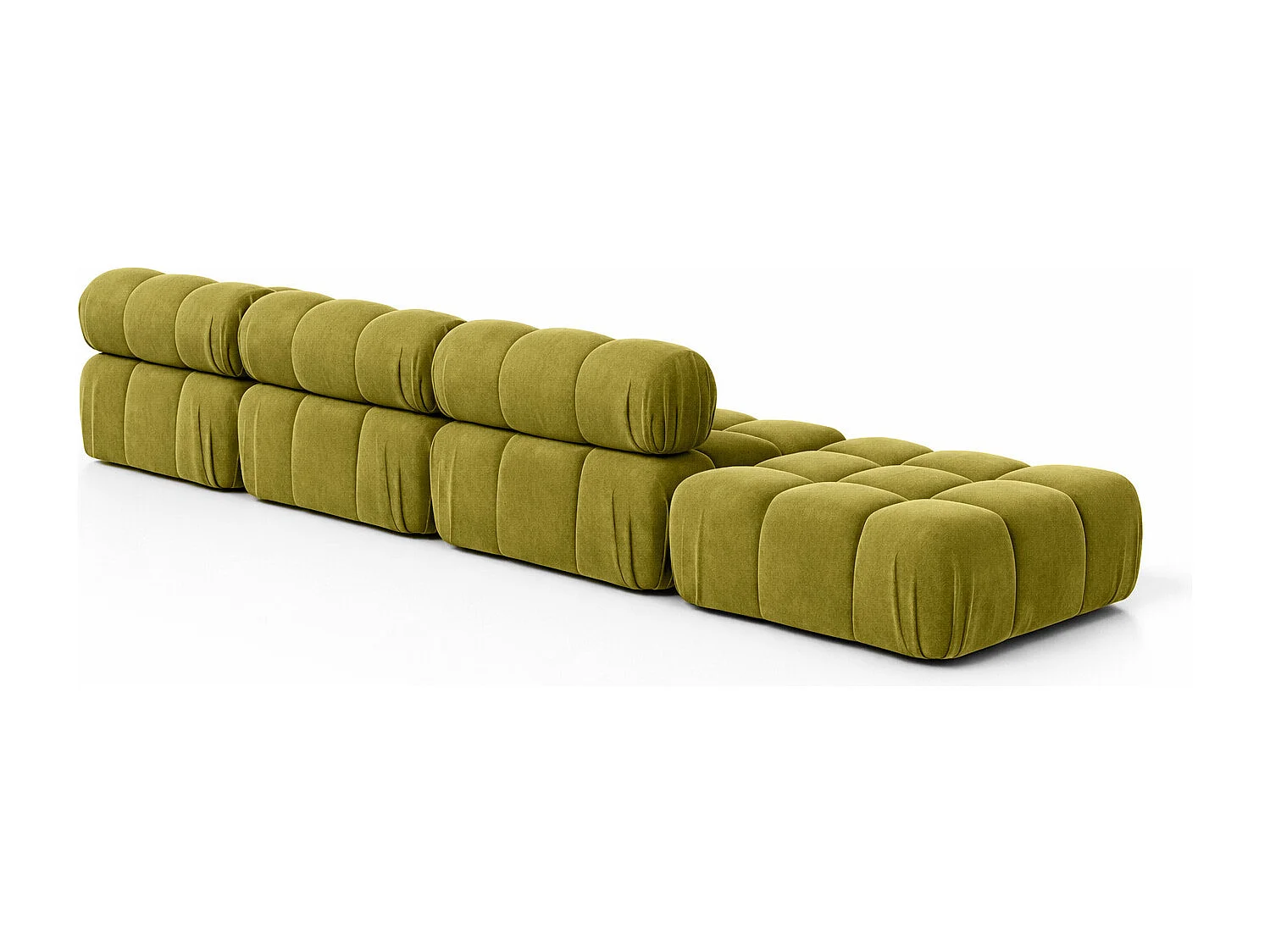 Hoekbank L-vorm XL, stof velours Salvador, Olijf, Rechts, Selia L XL