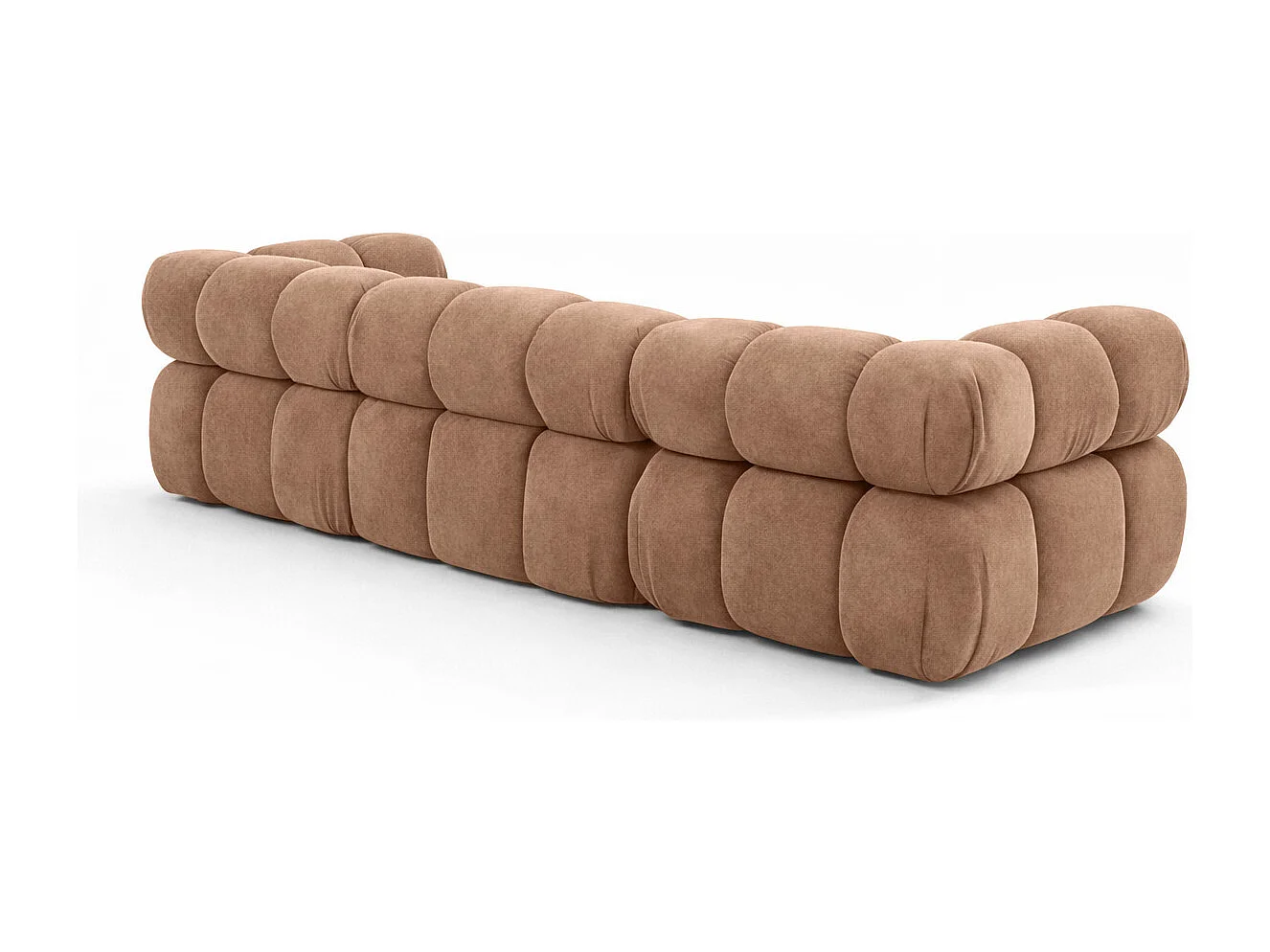 Bank, 3-zits modulair, veloursstof Salvador, donkerbeige, Selia