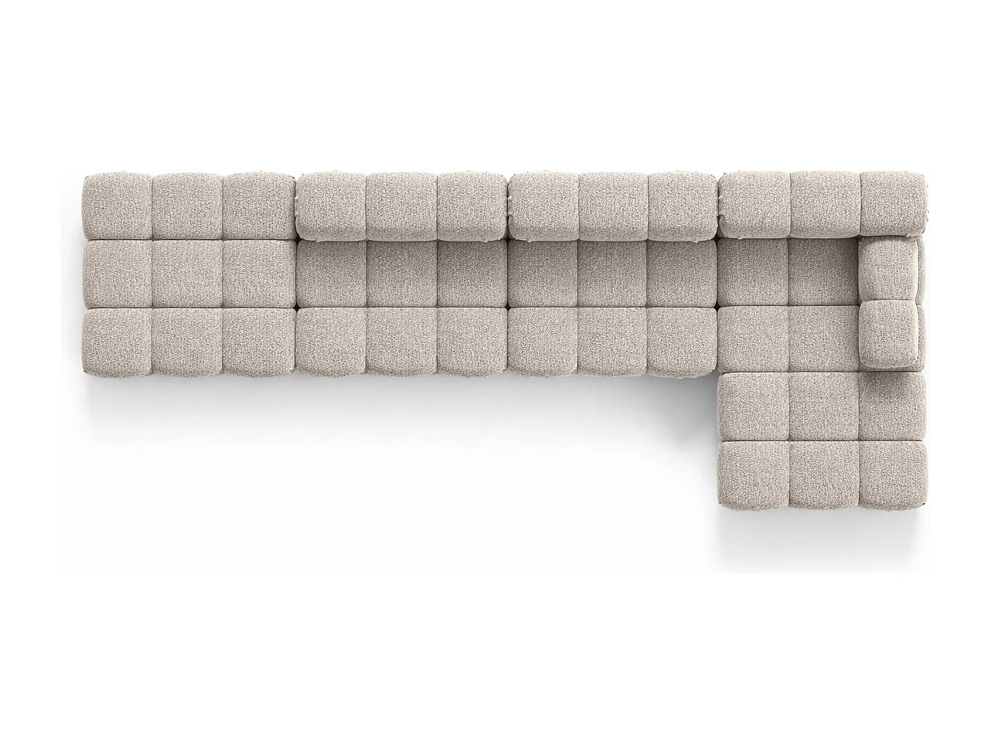 Narożnik modułowy w kształcie L, tkanina bukla Abriamo, Beżowy, Prawy, Selia L XL