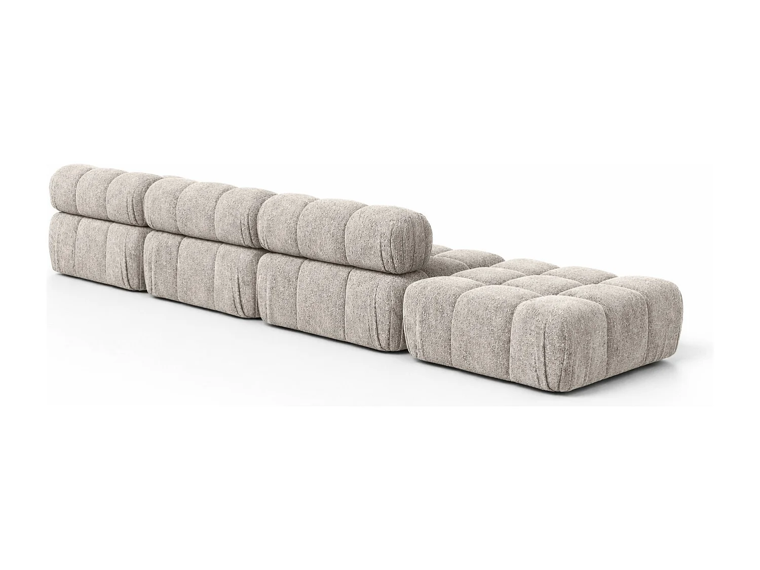 Narożnik modułowy w kształcie L, tkanina bukla Abriamo, Beżowy, Prawy, Selia L XL