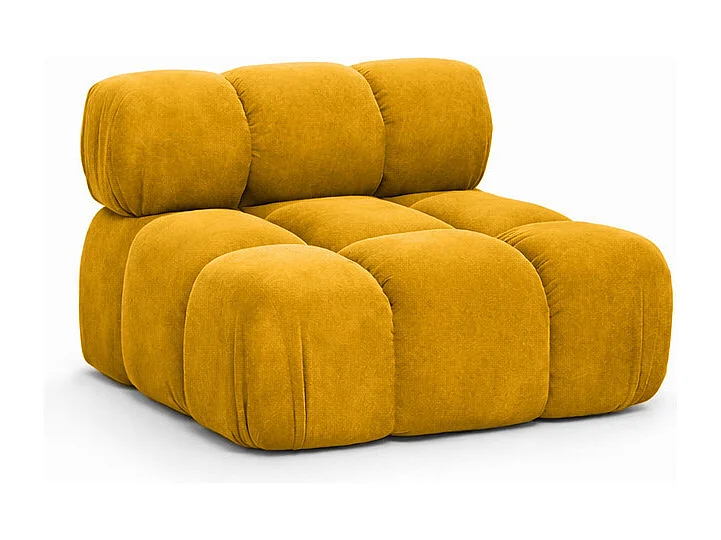 Modulo centrale autoportante moderno per sistema modulare, tessuto Salvador, Giallo, Selia