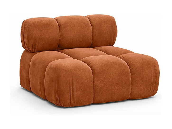 Modulo centrale autoportante moderno per sistema modulare, tessuto Salvador, Marrone, Selia