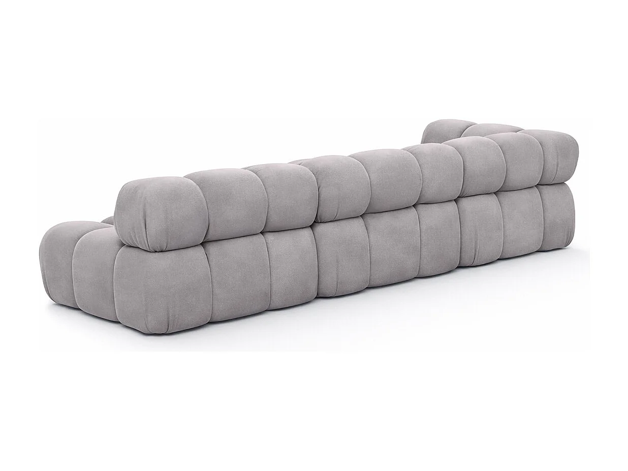 Ecksofa Modulare L-Form, Veloursstoff Salvador, Grau, Rechts, Selia