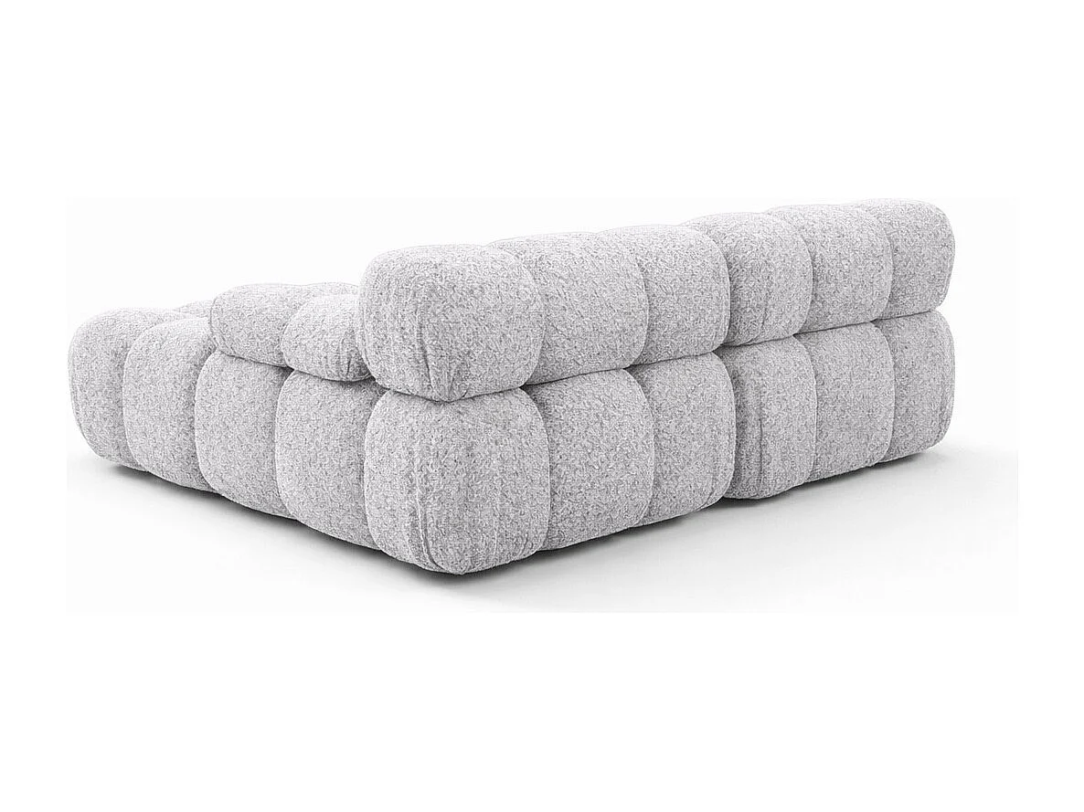 Ecksofa L-form Mini modular, Bouclé-Stoff Abriamo, Hellgrau, Links, Selia