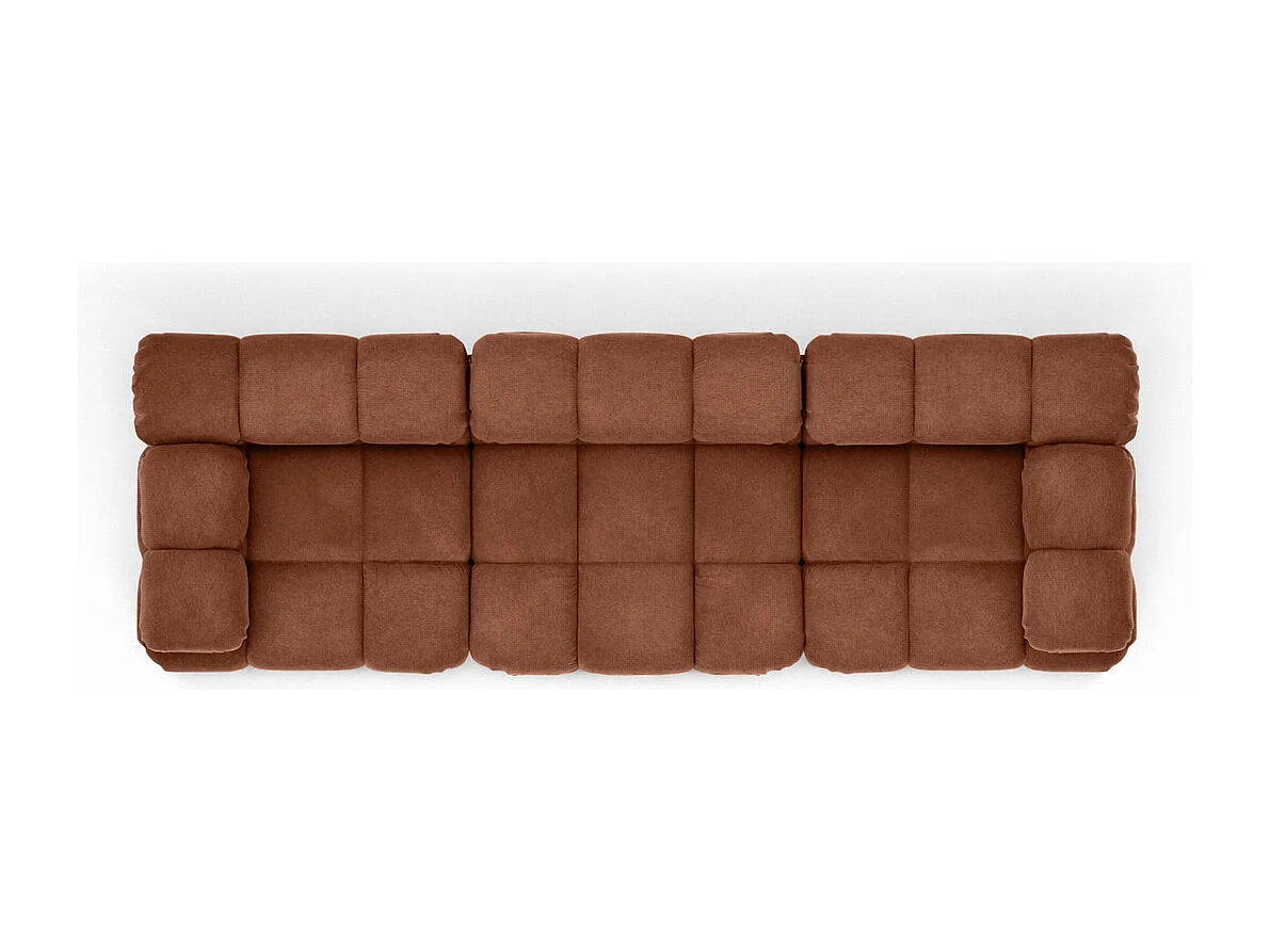 Bank, 3-zits modulair, veloursstof Salvador, donkerbruin, Selia