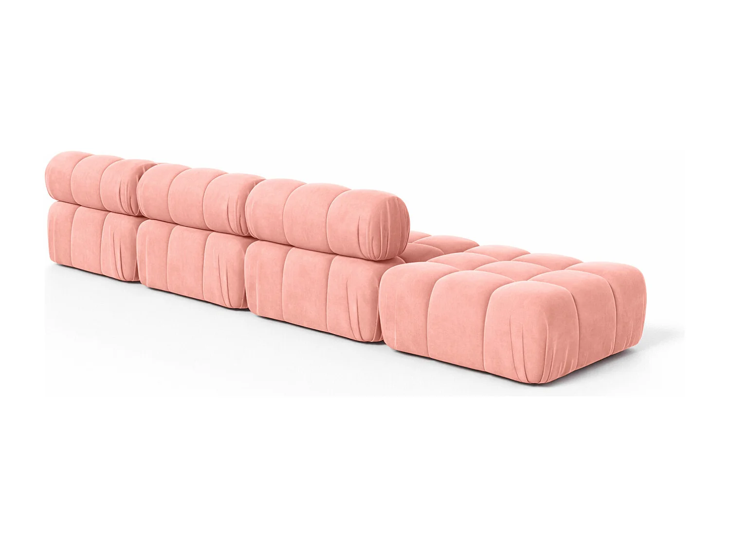 Divano angolare a L XL, tessuto velluto Salvador, Rosa, Destra, Selia L XL