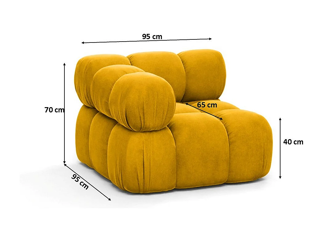 Modulo angolare moderno per sistema modulare, tessuto Salvador, Giallo, Selia