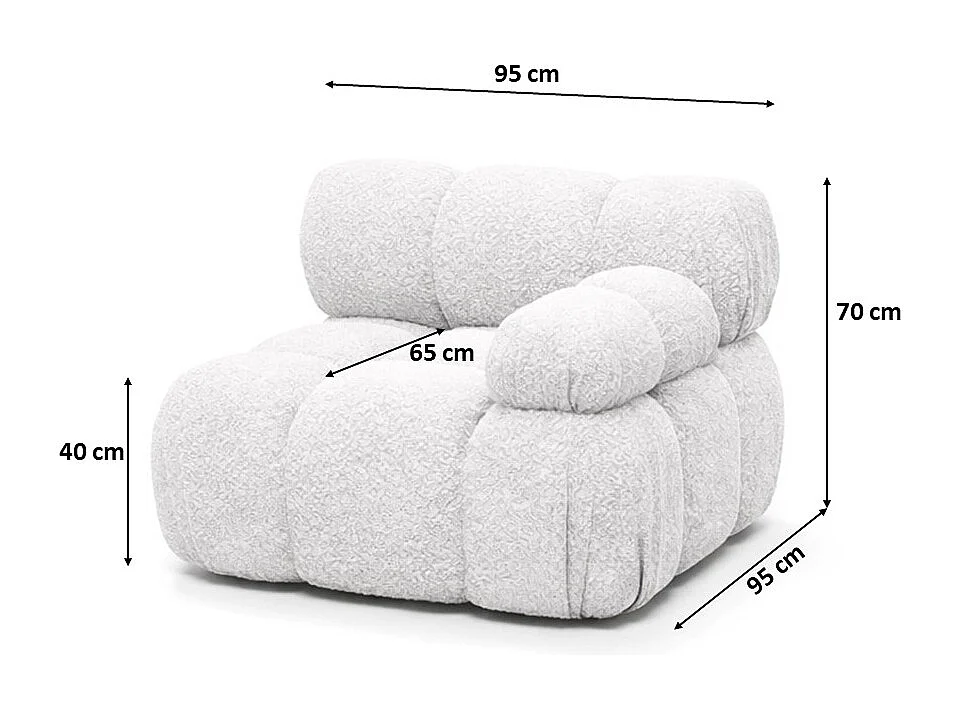 Module zijkant voor een modulair systeem, stof Abriamo, Ecru, Rechts, Selia