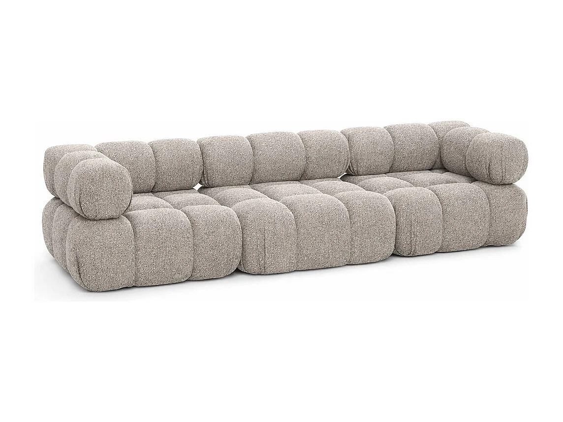 Sofa modułowa trzyosobowa, tkanina bukla Abriamo, Beżowy, Selia