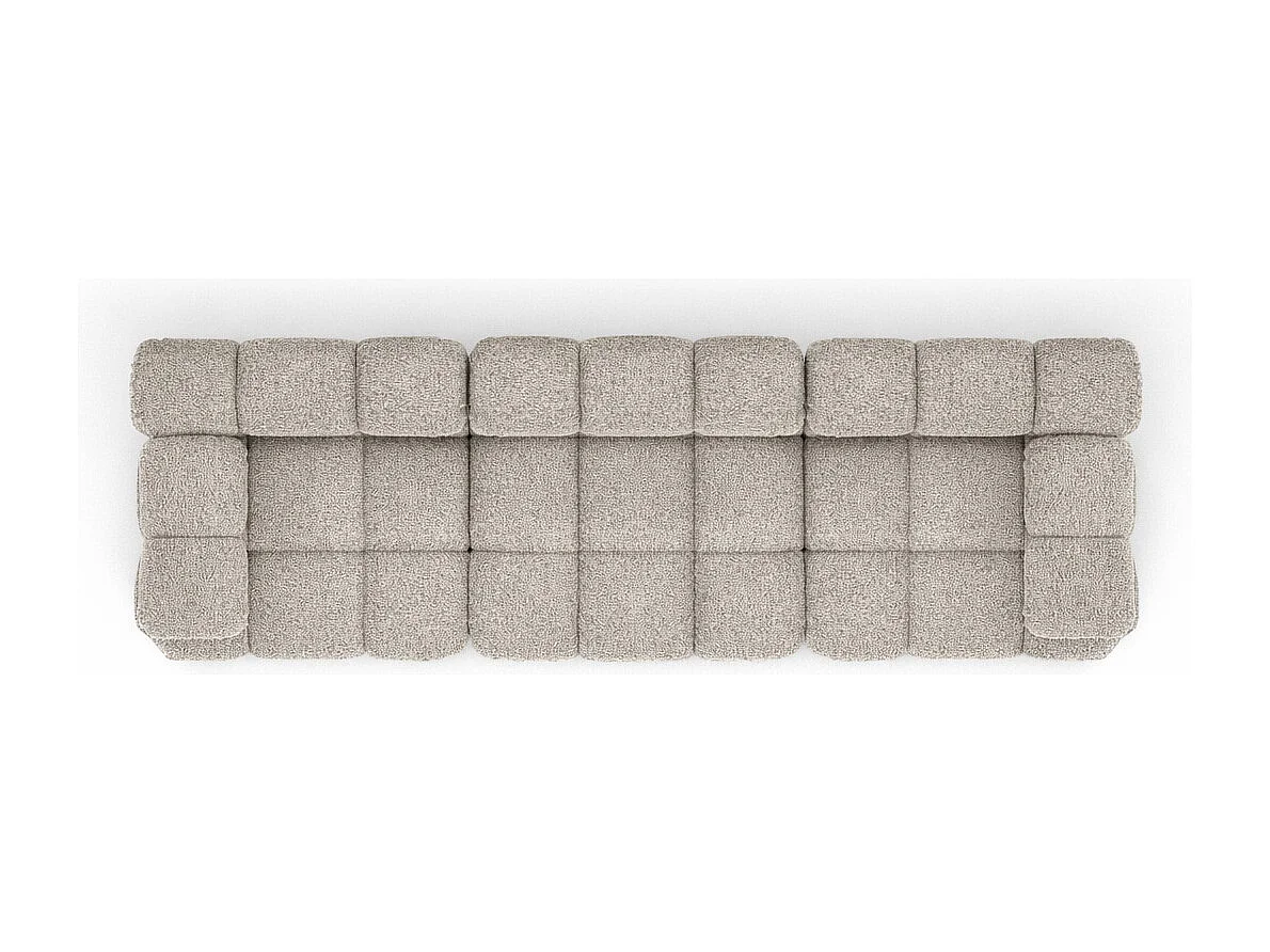 Sofa modułowa trzyosobowa, tkanina bukla Abriamo, Beżowy, Selia