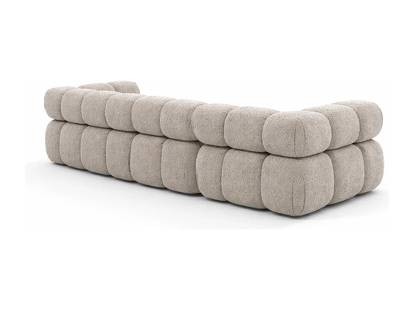 Sofa modułowa trzyosobowa, tkanina bukla Abriamo, Beżowy, Selia