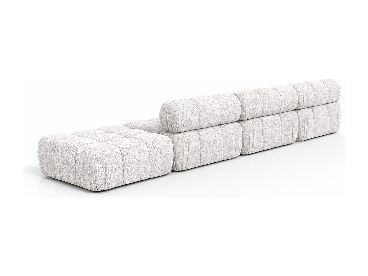 Narożnik modułowy w kształcie L, tkanina bukla Abriamo, Ecru, Lewy, Selia L XL