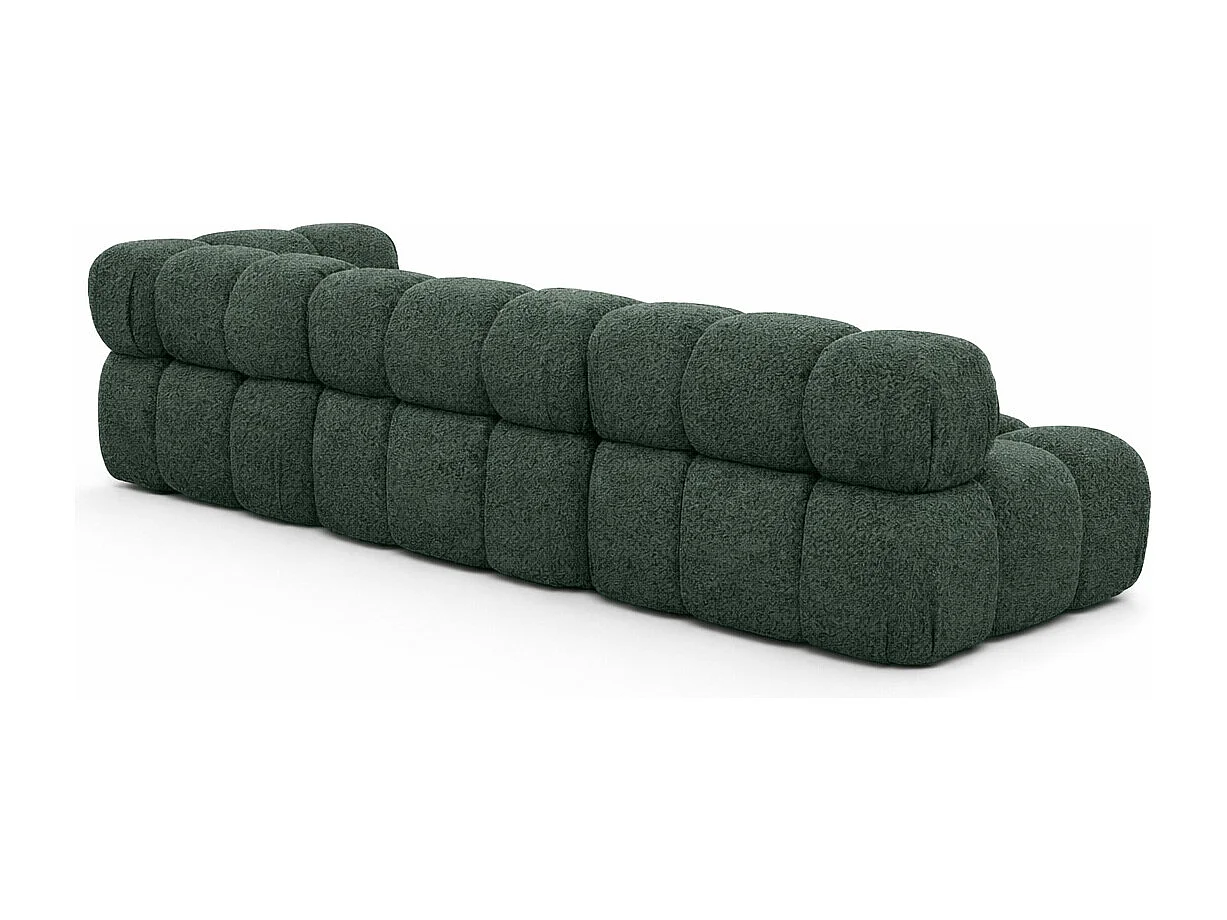 Ecksofa Modulare L-Form, Bouclé-Stoff Abriamo, Dunkelgrün, Links, Selia