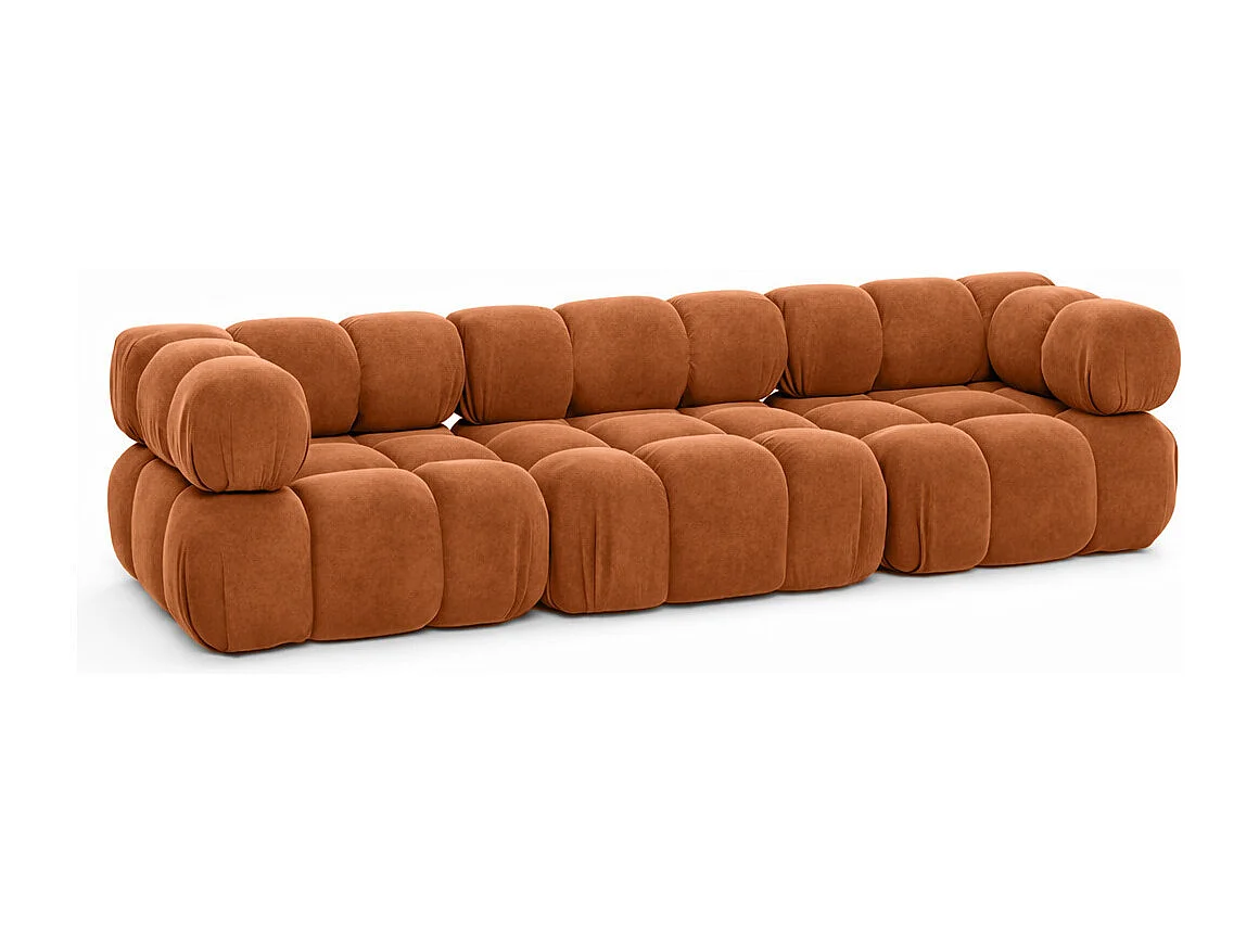 Bank, 3-zits modulair, veloursstof Salvador, bruin, Selia