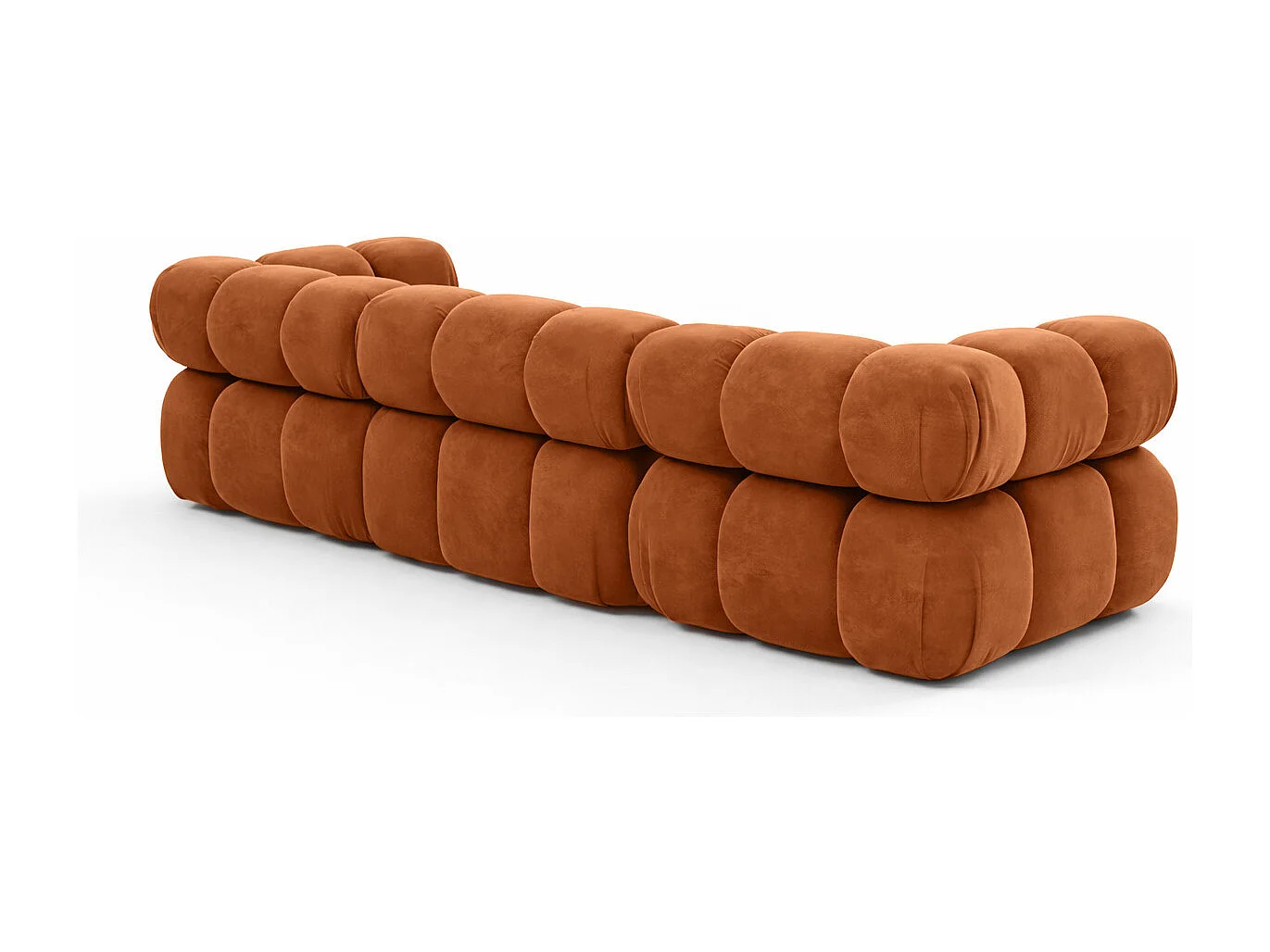 Bank, 3-zits modulair, veloursstof Salvador, bruin, Selia