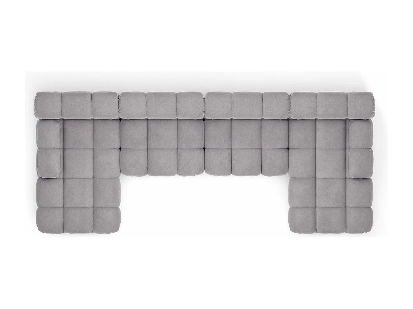 Divano angolare a U XL, tessuto velluto Salvador, Grigio, Selia U XL