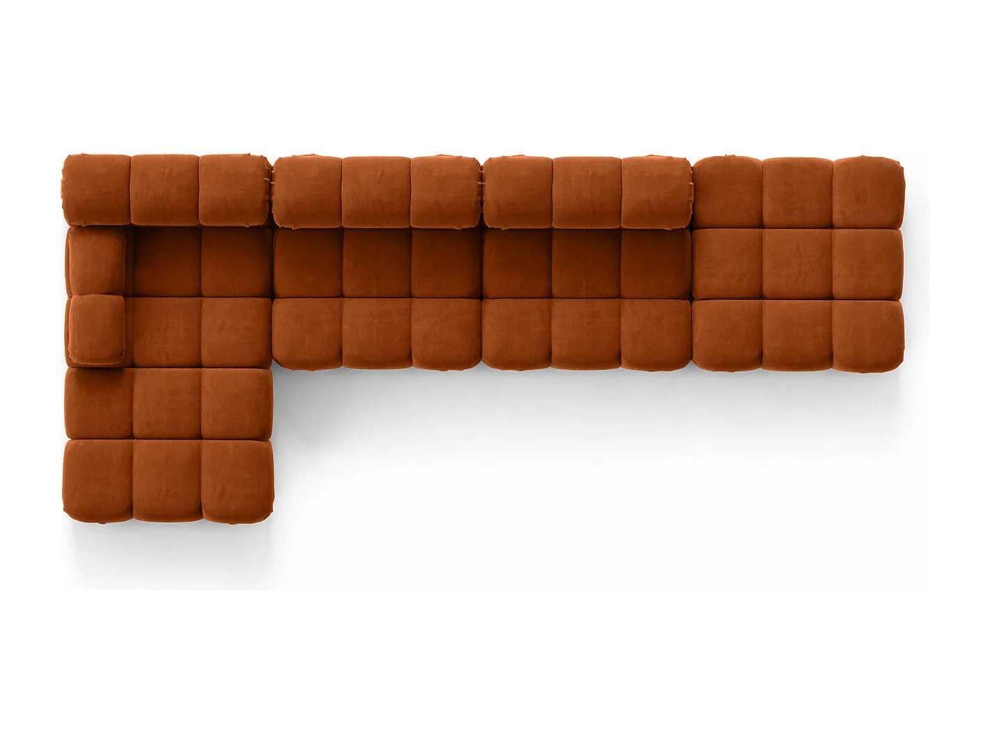 Divano angolare a L XL, tessuto velluto Salvador, Marrone, Sinistra, Selia L XL