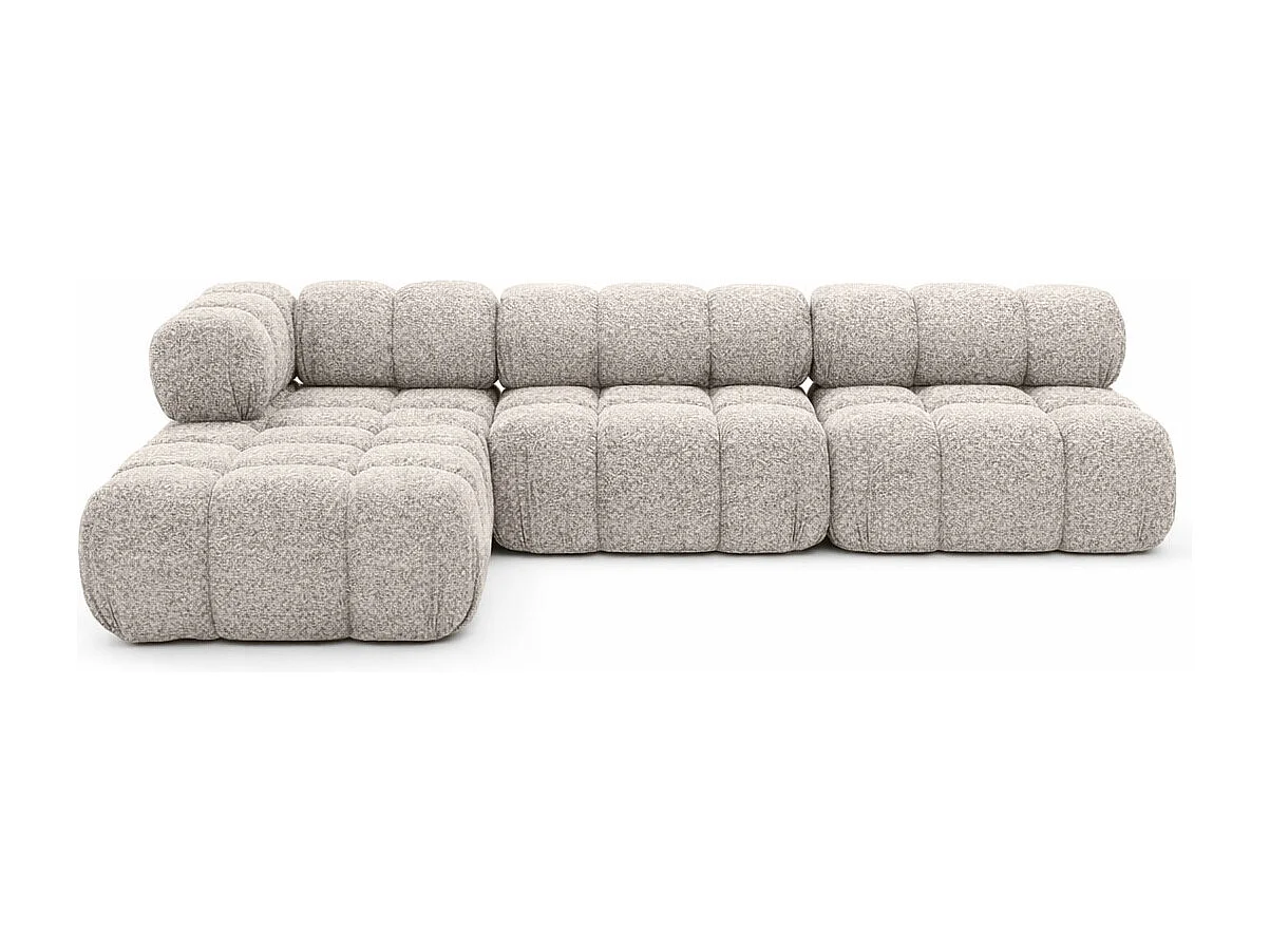 Ecksofa Modulare L-Form, Bouclé-Stoff Abriamo, Beige, Links, Selia