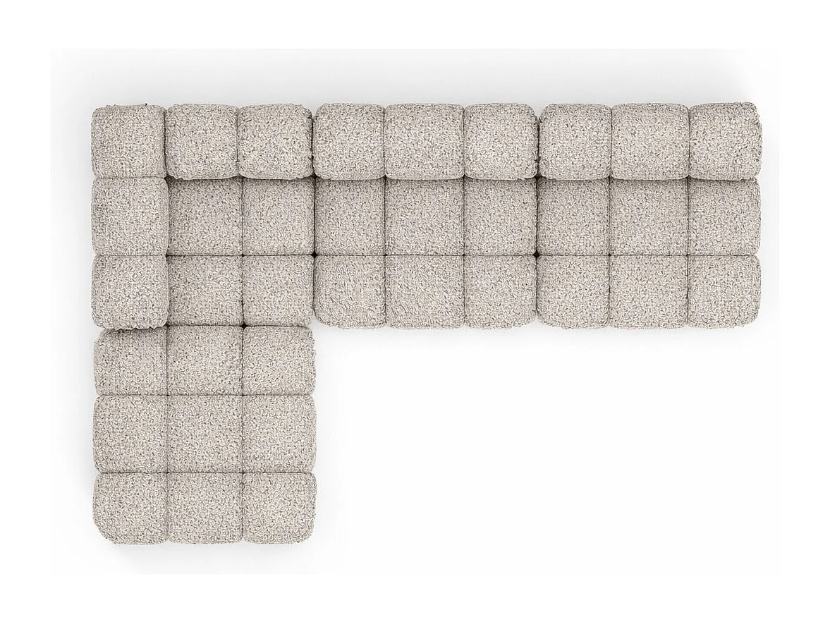 Ecksofa Modulare L-Form, Bouclé-Stoff Abriamo, Beige, Links, Selia