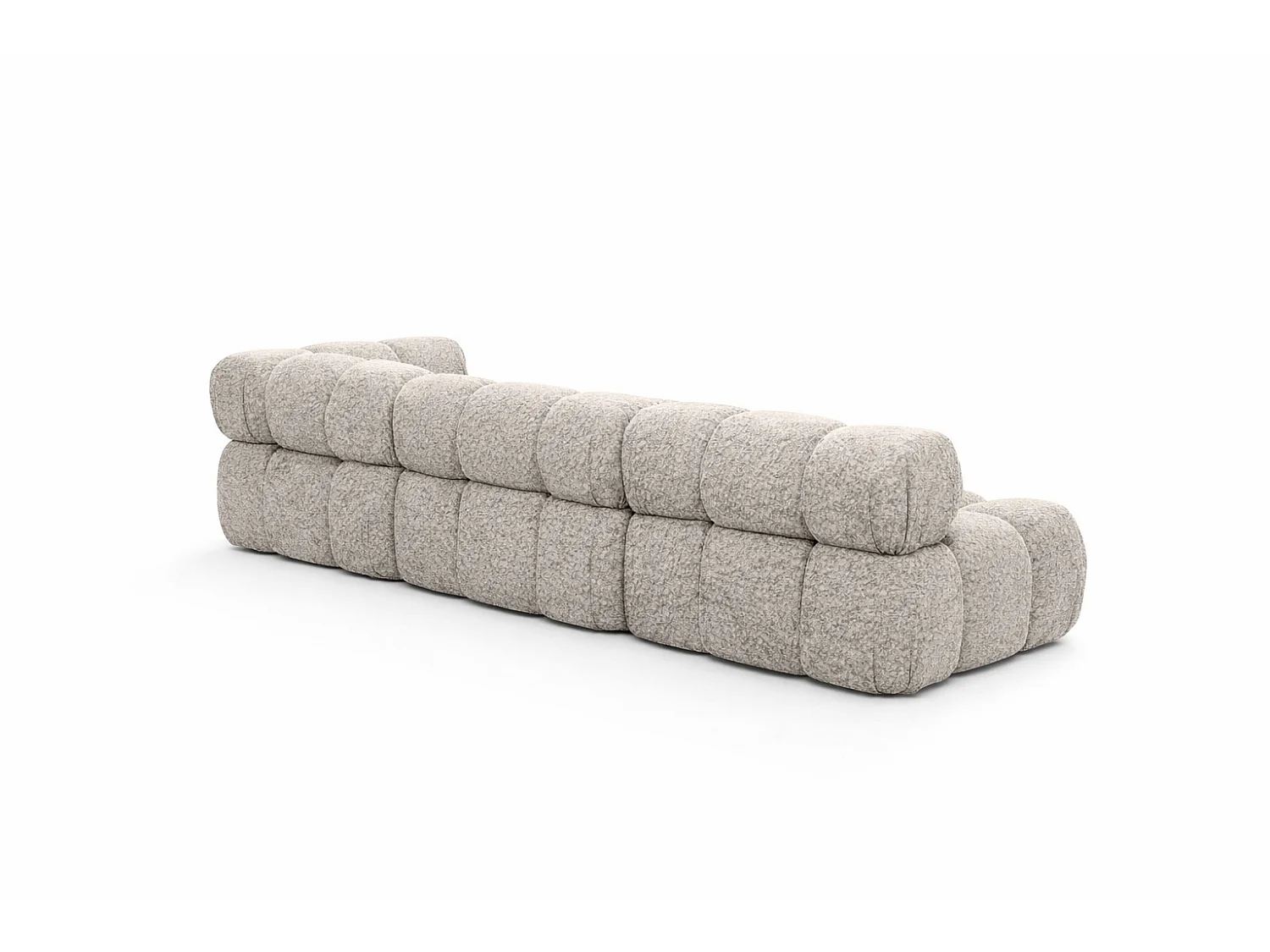 Divano angolare modulare a L, tessuto bouclé Abriamo, Beige, Sinistra, Selia