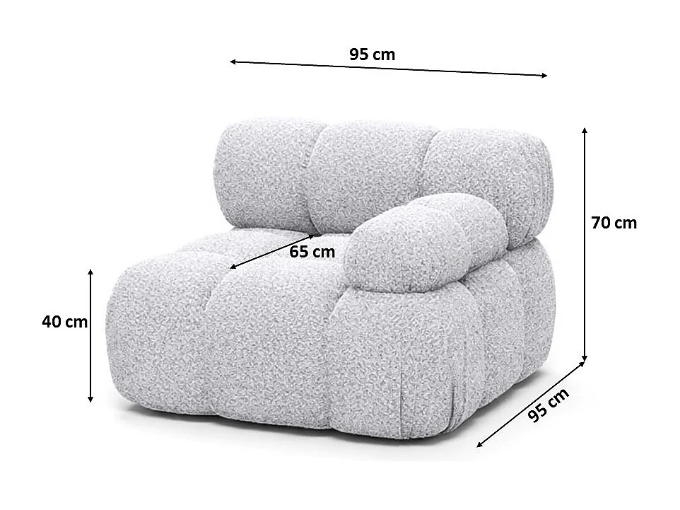 Modulo laterale per sistema modulare, tessuto Abriamo, Grigio chiaro, Destra, Selia